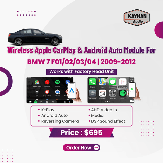 Wireless Apple CarPlay & Android Auto Module For BMW 7 F01/02/03/04 2009-2012