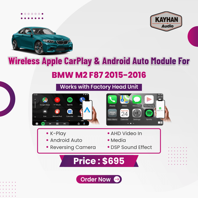 Wireless Apple CarPlay & Android Auto Module For BMW M2 F87 2015-2016