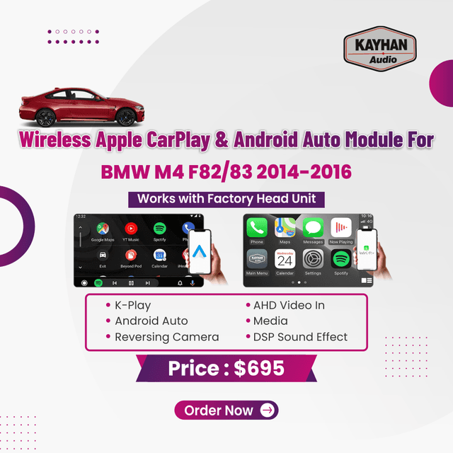 Wireless Apple CarPlay & Android Auto Module For BMW M4 F82/83 2014-2016	