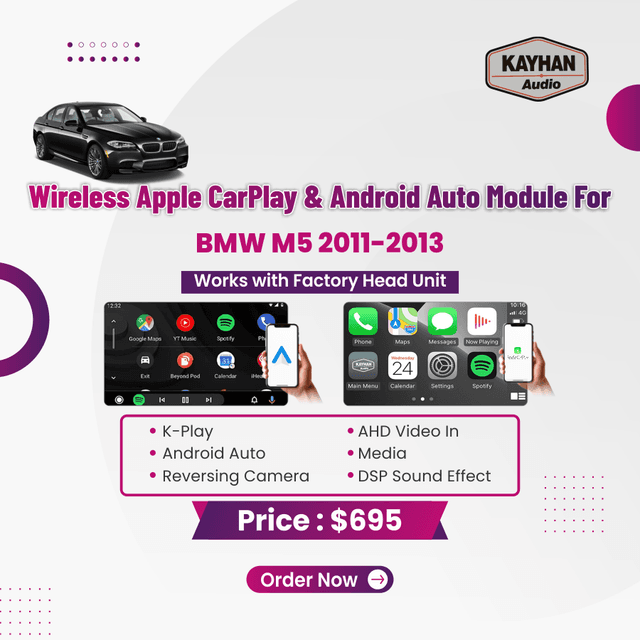 Wireless Apple CarPlay & Android Auto Module For BMW M5 2011-2013