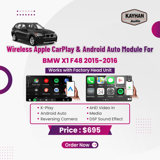 Wireless Apple CarPlay & Android Auto Module For BMW X1  F48 2015-2016