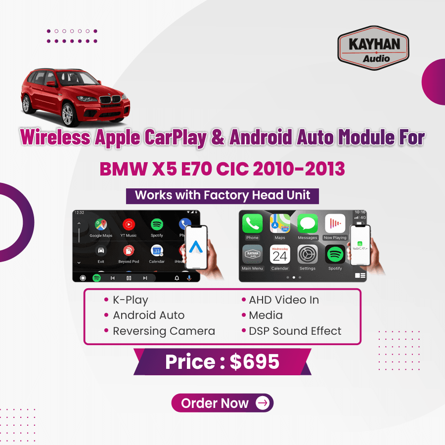 Wireless Apple CarPlay & Android Auto Module for BMW X5 E70 CIC 2010-2013