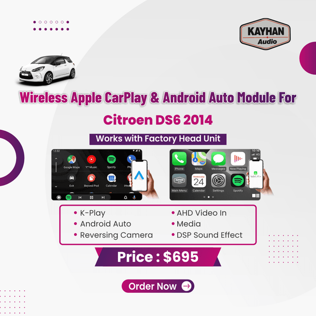 Wireless Apple CarPlay & Android Auto Module For Citroen DS6 2014