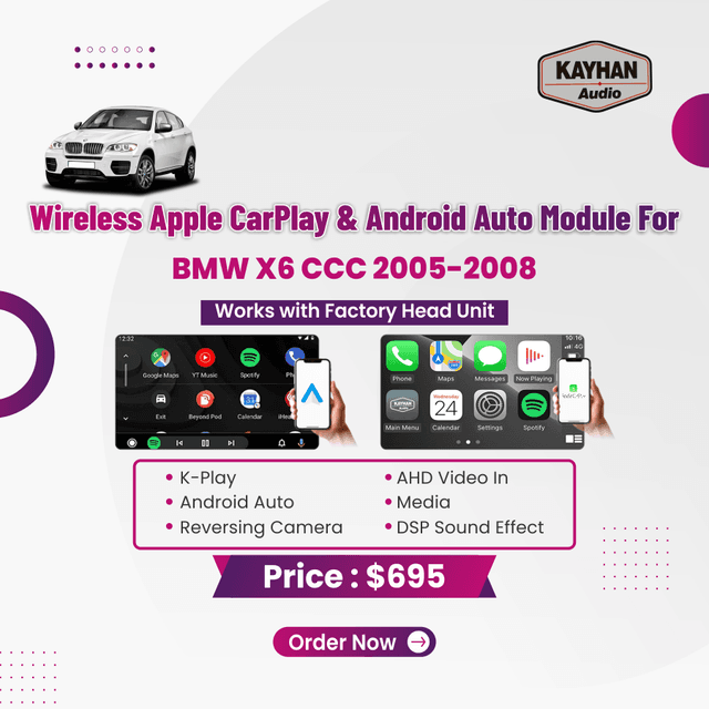 Wireless Apple CarPlay & Android Auto Module for BMW X6 CCC 2005-2008
