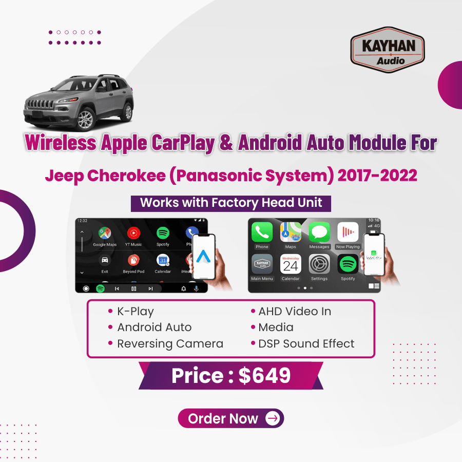Wireless Apple CarPlay & Android Auto Module For Jeep Cherokee (Panasonic System) 2017-2022
