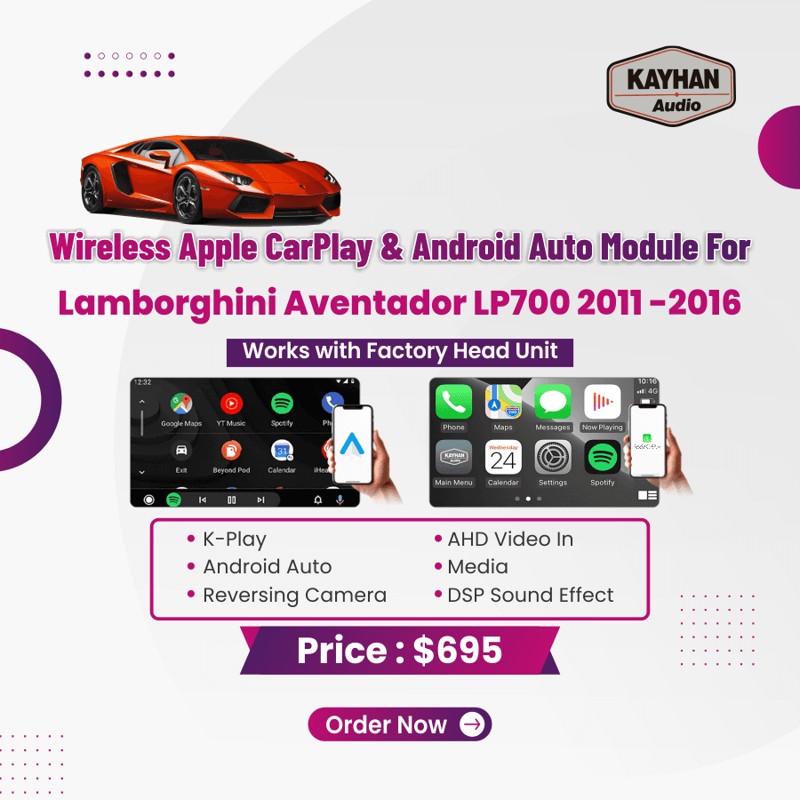 Wireless Apple CarPlay & Android Auto Module For Lamborghini Aventador LP700 2011 -2016