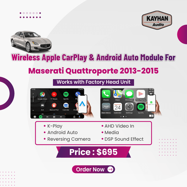 Wireless Apple CarPlay & Android Auto Module For Maserati Quattroporte 2013-2015