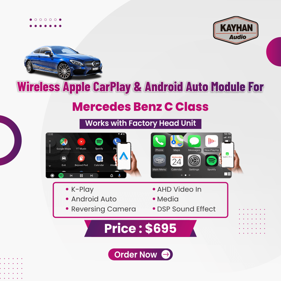 Wireless Apple CarPlay & Android Auto Module For Mercedes Benz C Class
