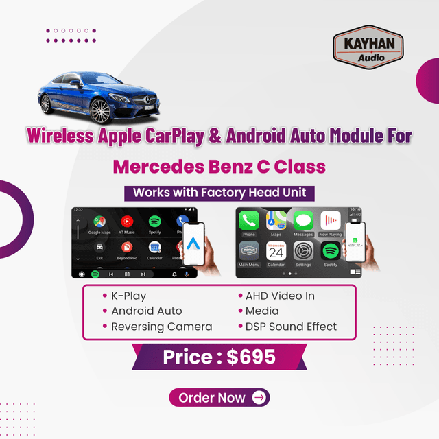 Wireless Apple CarPlay & Android Auto Module For Mercedes Benz C Class