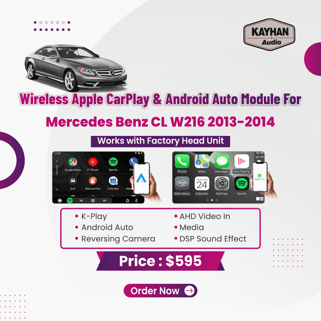 Wireless Apple CarPlay & Android Auto Module For Mercedes Benz CL W216 2013-2014