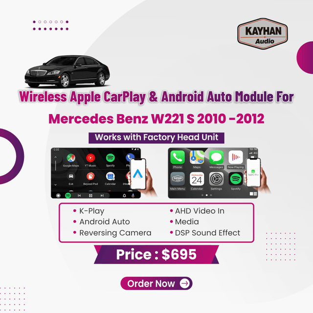 Wireless Apple CarPlay & Android Auto Module For Mercedes Benz W221 S 2010-2012