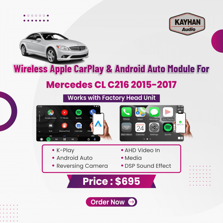Wireless Apple CarPlay & Android Auto Module For Mercedes CL C216 2015-2017