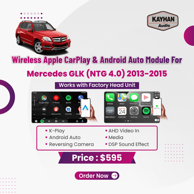 Wireless Apple CarPlay & Android Auto Module For Mercedes GLK (NTG 4.0) 2013-2015