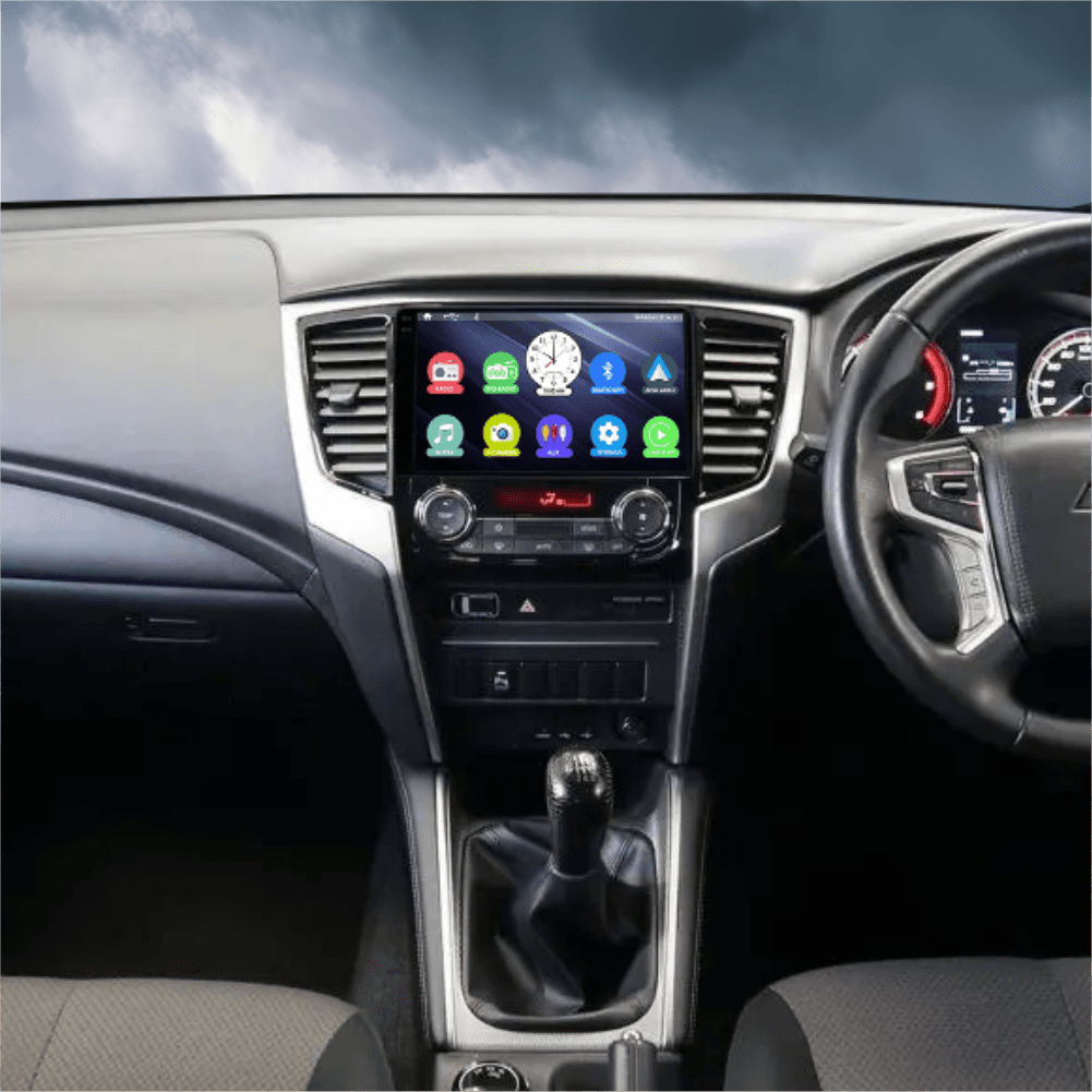 Headunit With Carplay for MITSUBISHI TRITON Auto AC (UV BLACK) 2015-2022 | 9″ Inch (HIGH)