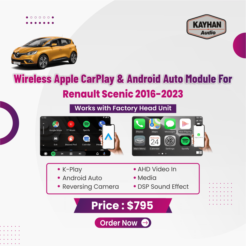 Wireless Apple CarPlay & Android Auto Module For Renault Scenic 2016-2023
